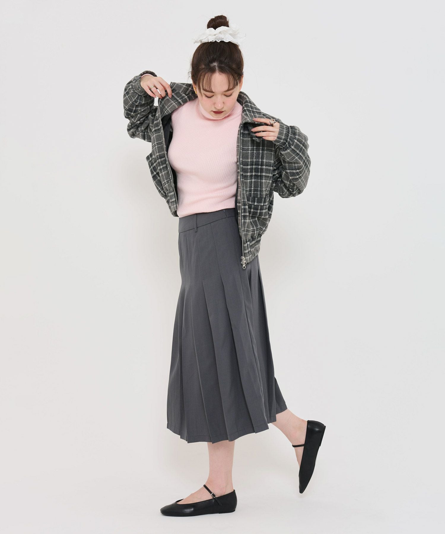 tina jojun チェックショートジャケット チェック ショートジャケット TINA：JOJUN 全2色｜tnj241-0681【2】