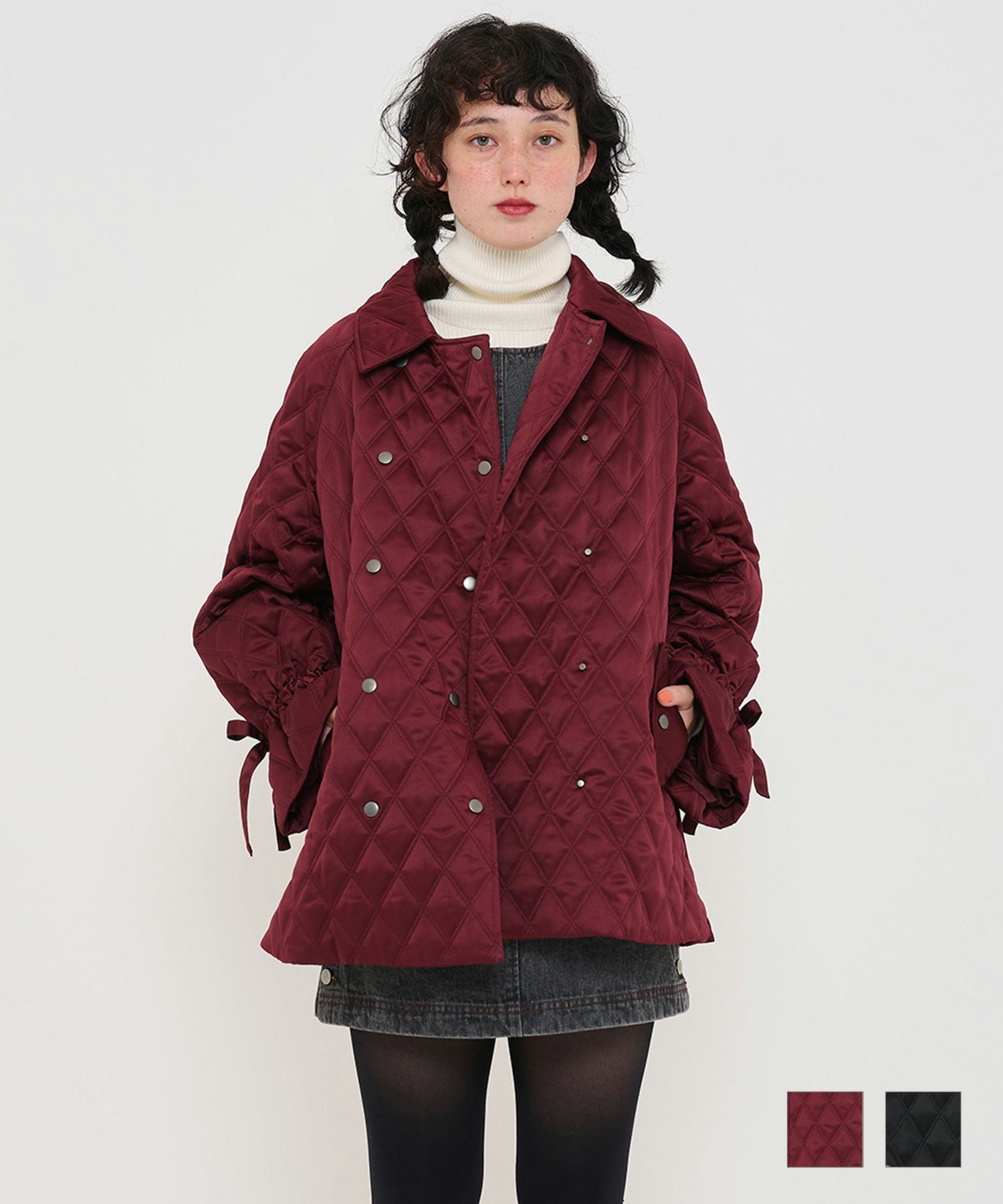 キルティング ラグランコート TINA：JOJUN 全2色｜tnj141-0673【2】