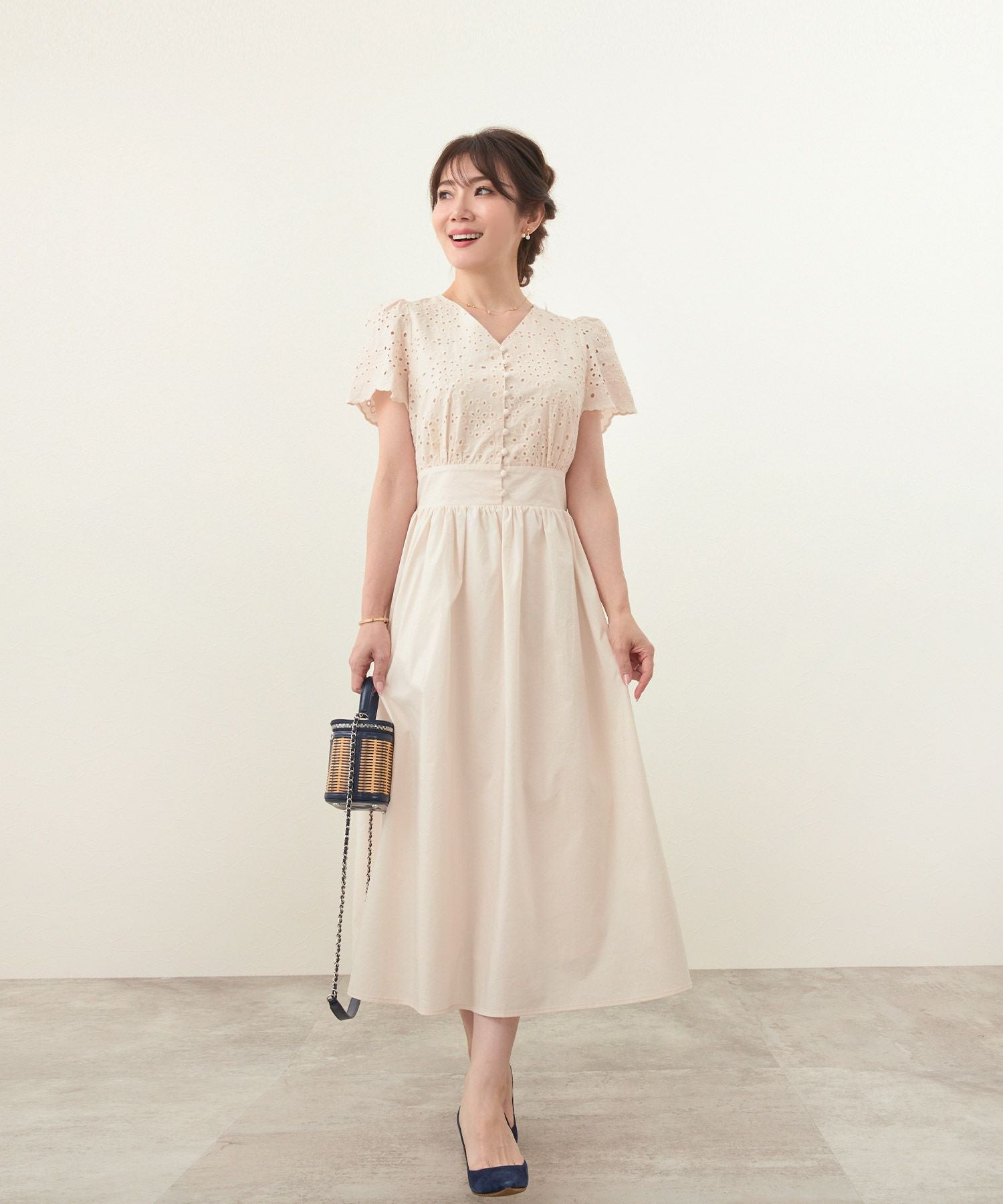 レース 切り替え ワンピース Liala×PG 全3色｜lpg321-1648【4】 - 半袖