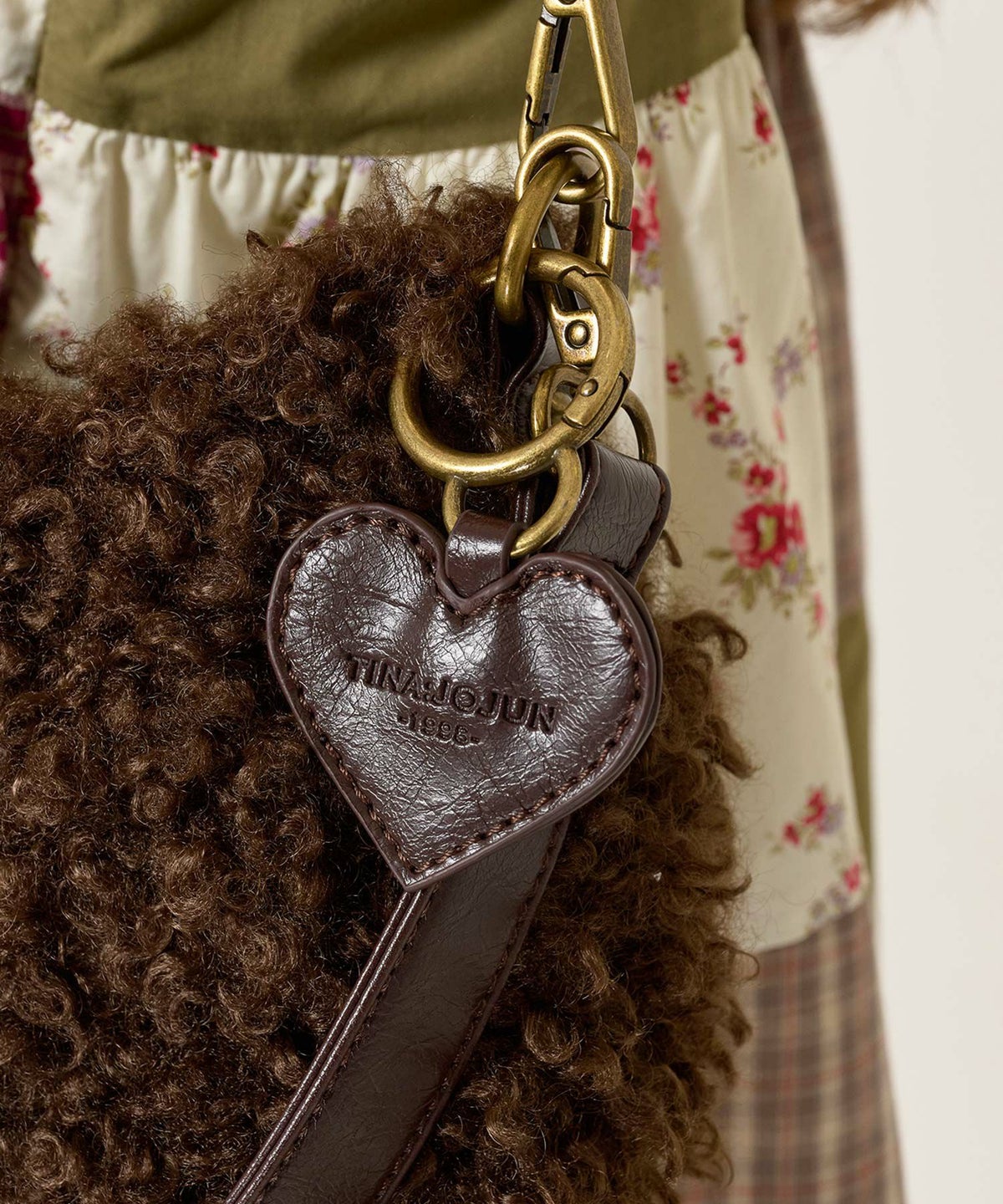 グッズ/小物/バッグ/フェイクファー/アイボリー/レッド