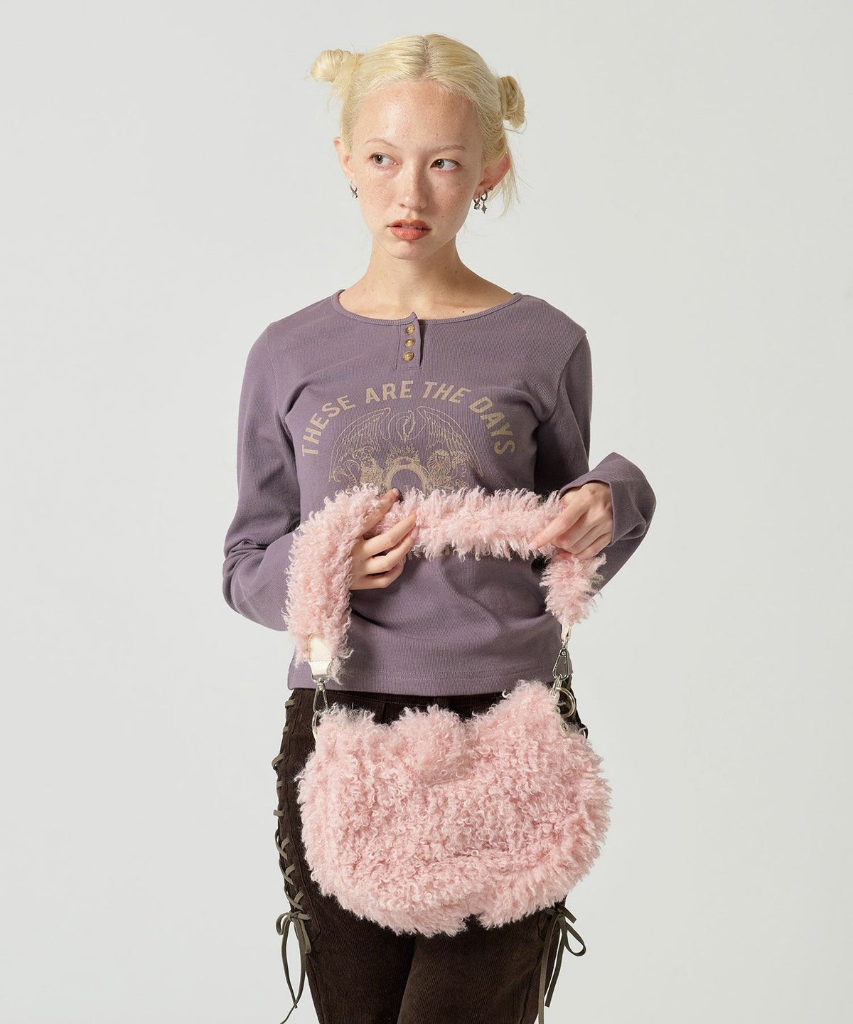 グッズ/小物/バッグ/フェイクファー/アイボリー/レッド