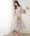 レディース/ワンピース/半袖/オケージョン/結婚式/レース/祝辞/お出かけ/花柄レース/総柄/エレガント/上品/フェミニン/キレイ/サックス/ネイビー/ピンクベージュ/お祝い/ホテル/レストラン/春/夏/秋