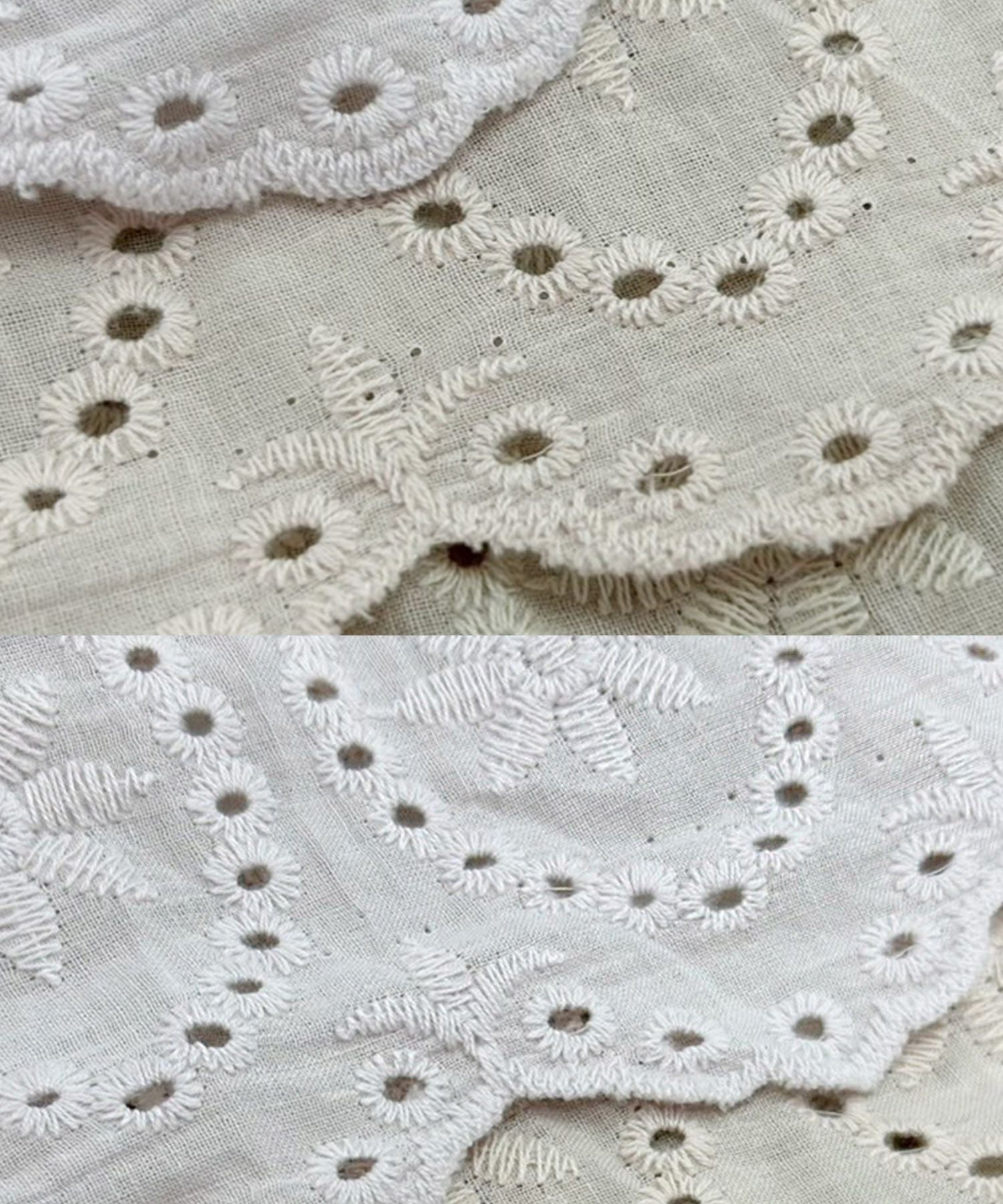 コットン レース スカラップ ワンピース le reve vaniller 全6色