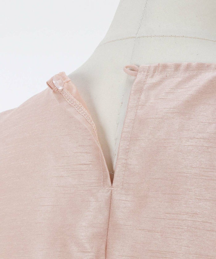 手洗い可/フレンチスリーブ/袖山タック/Vネック/バルーン/セットタップ対応可/上品/エレガント