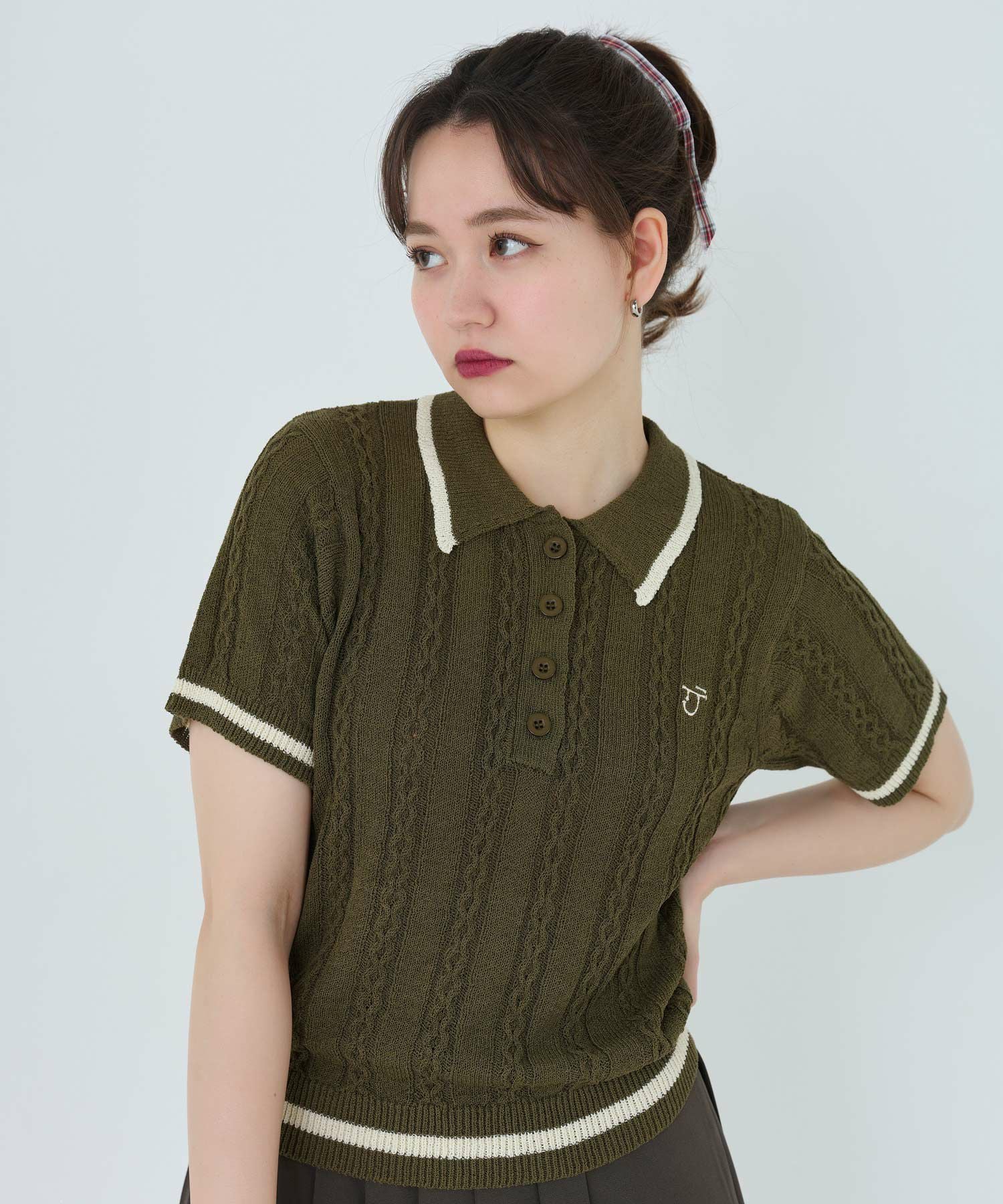 サマー ポロニット TINA：JOJUN 全4色｜tnj421-0625【4】 - ニット商品