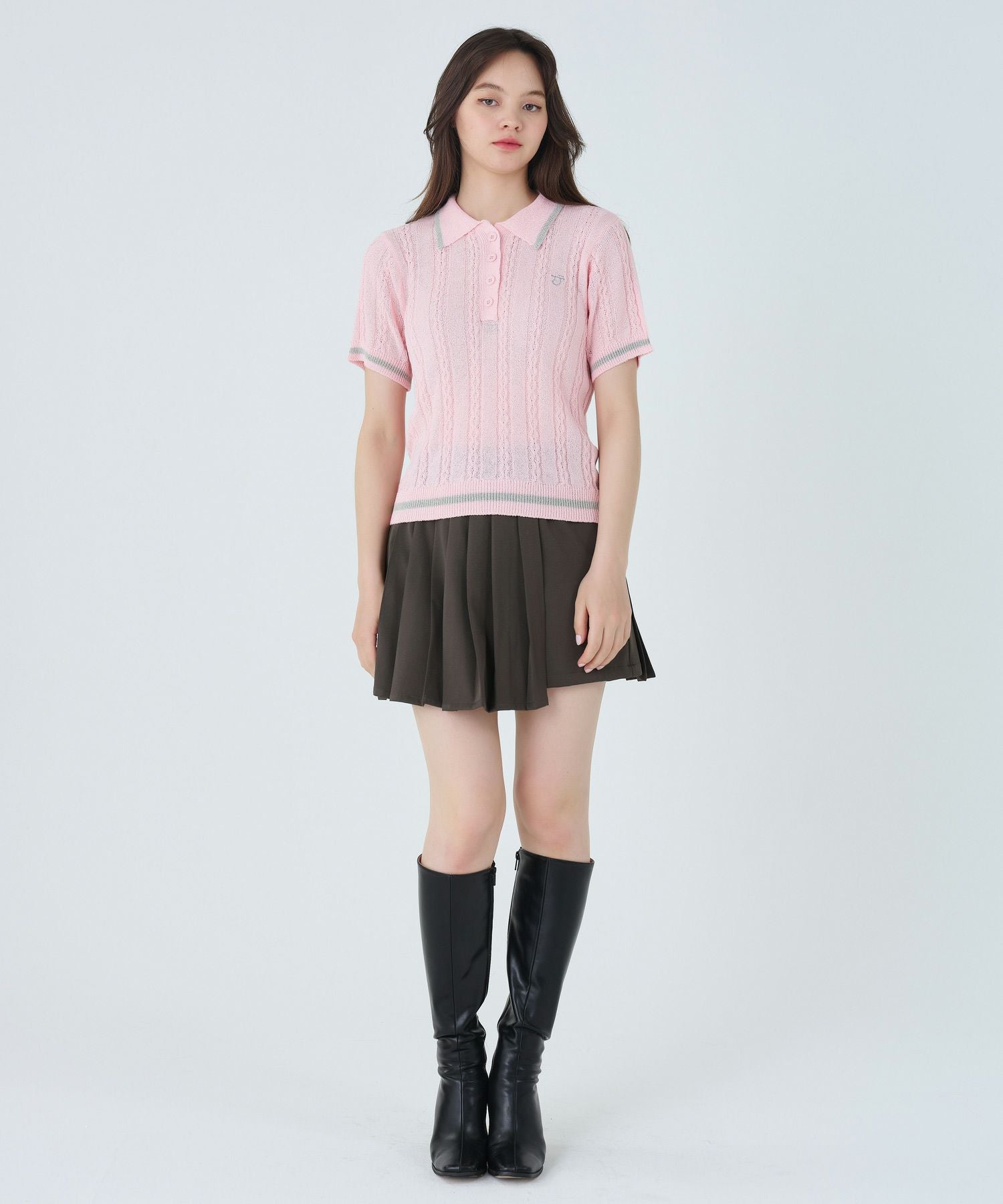 サマー ポロニット TINA：JOJUN 全4色｜tnj421-0625【4】 - ニット商品