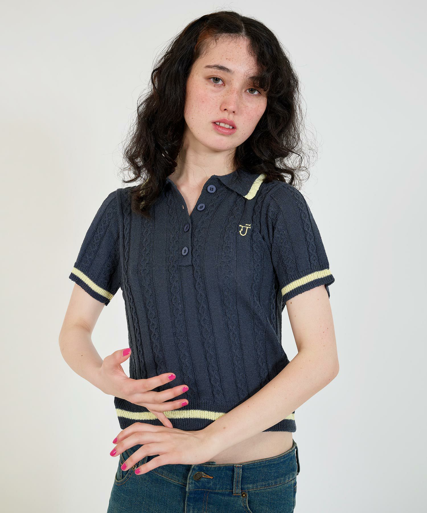 サマー ポロニット TINA：JOJUN 全4色｜tnj421-0625【4】 - ニット商品