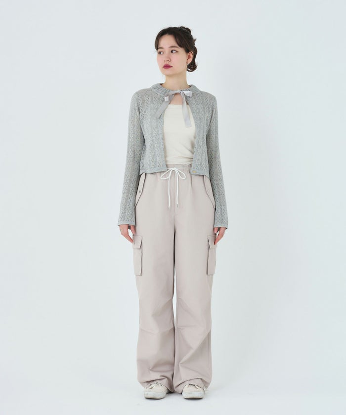 ボトムス/パンツ/カーゴパンツ/ルーズ/ホワイト/グレージュ/チャコール