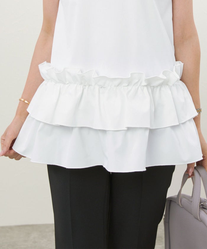 手洗い可/袖山ギャザー/半袖/フリル/パンツスタイル/