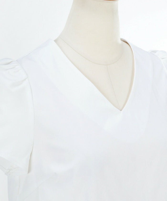 手洗い可/袖山ギャザー/半袖/フリル/パンツスタイル/