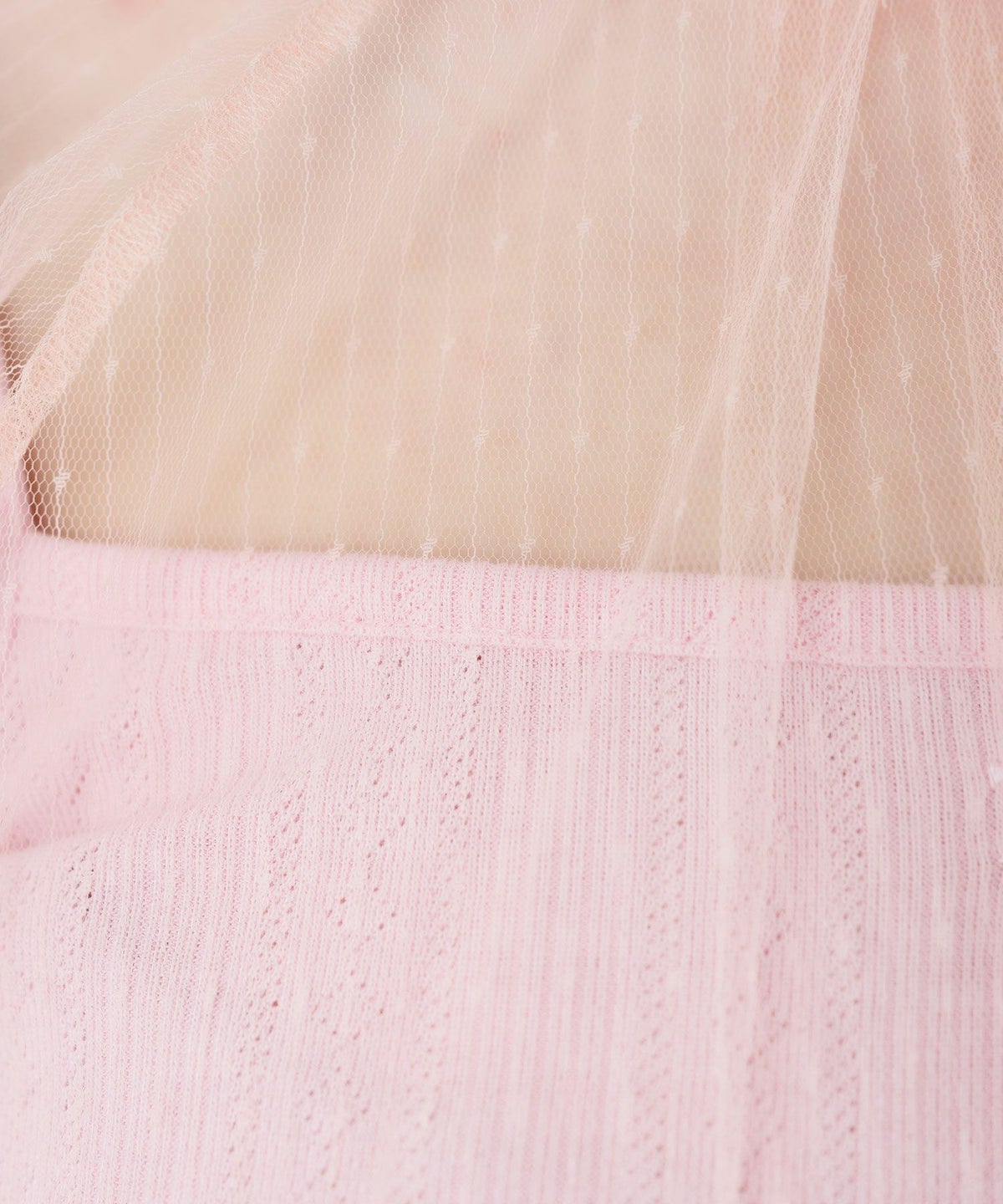 トップス/チュール/2way/サーモンピンク/ブルー