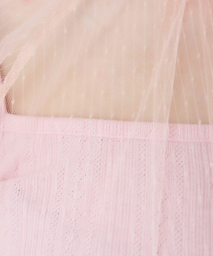 トップス/チュール/2way/サーモンピンク/ブルー