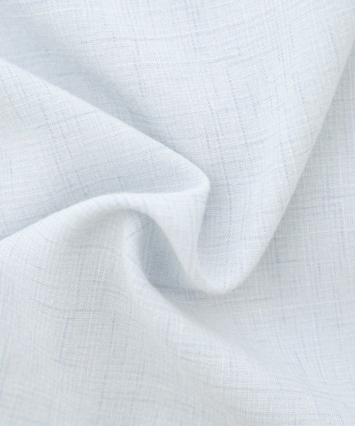 レディース/ブラウス/トップス/リボン/フリル/前あき/麻風/無地/白/ホワイト/サックス/混色/ギャザー/半袖/エレガント/フェミニン/上品/通勤/オフィスカジュアル/会社/お出かけ/夏/春/秋