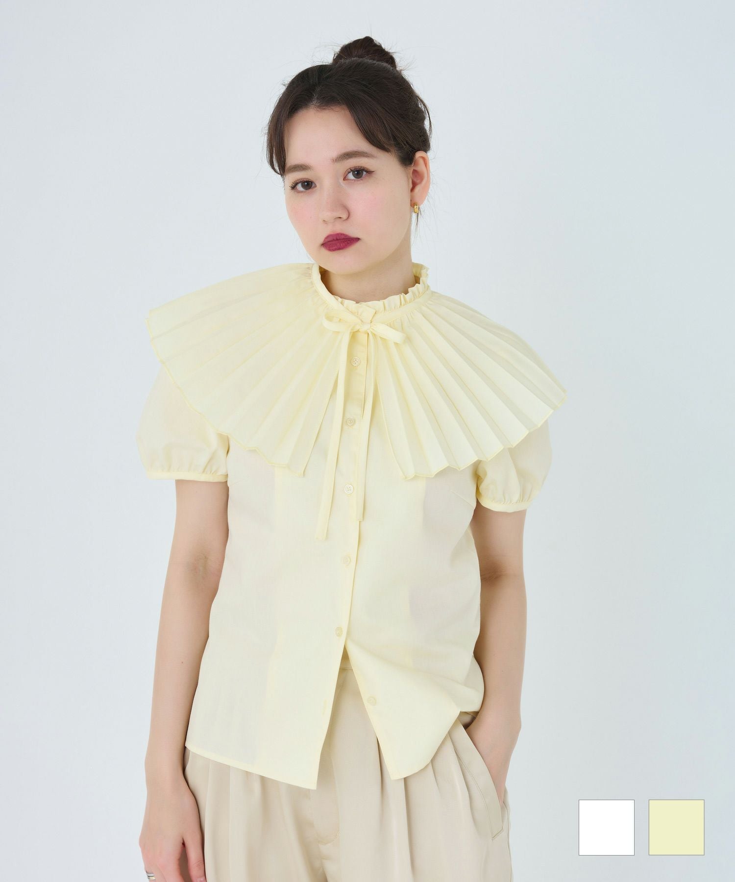 限定Price！SALE 2WAY 付け襟ブラウス TINA：JOJUN 全2色｜tnj821-0638