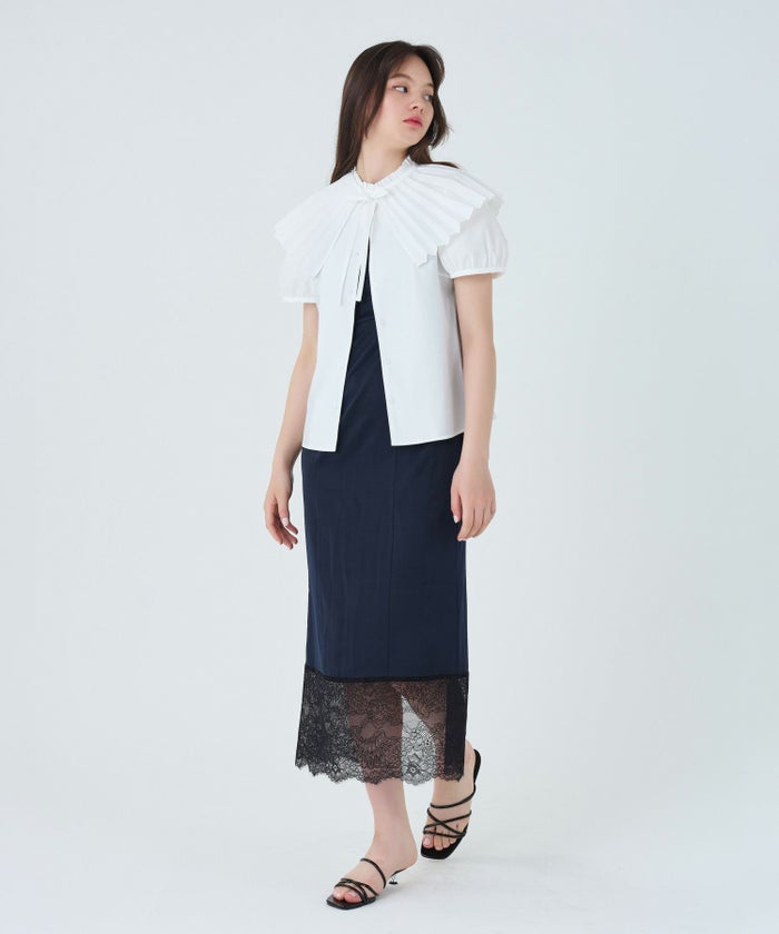 ブラウス/付け襟/2WAY/ホワイト/ベビーイエロー