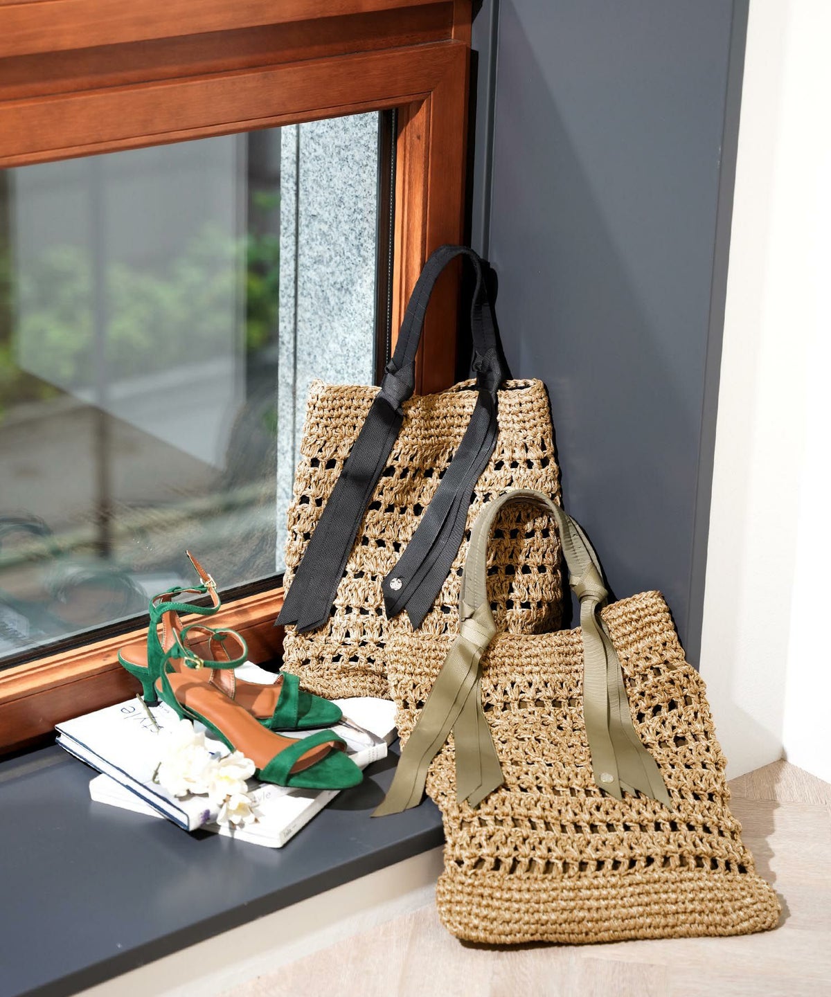 レディース/バッグ/ハンドバッグ/カゴバッグ/ミニバッグ/配色/雑材/ゴールド/小物収納/セレモニー/オケージョン/通勤/オールシーズン/夏/お出かけ/サマー/リゾート/旅行/リボン