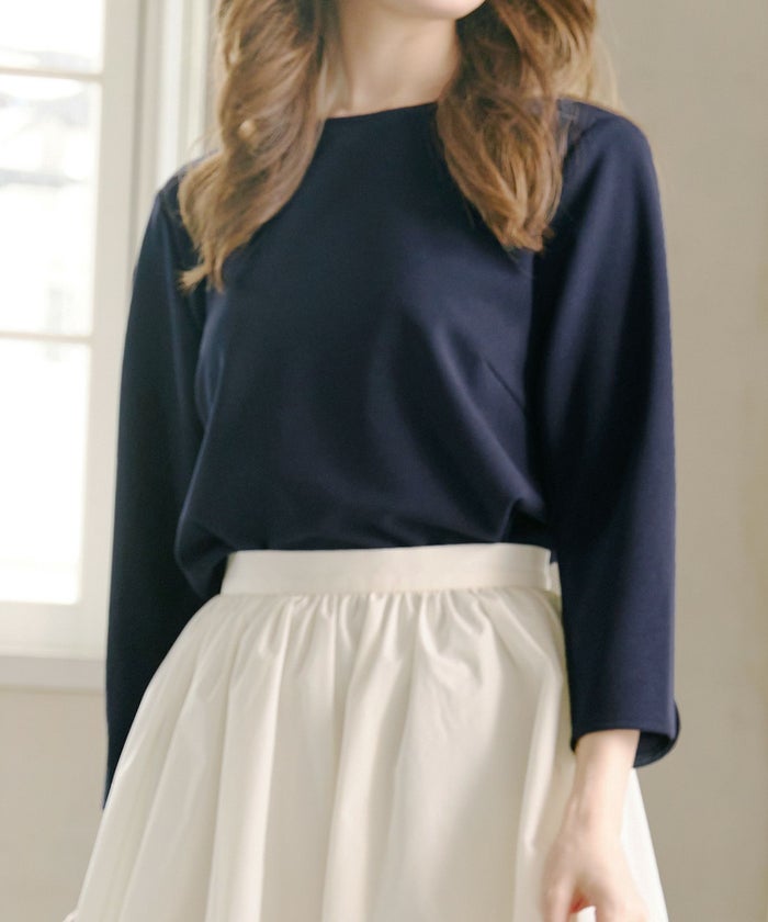 手洗い可/7分袖/無地/シンプル/綺麗め/切り替え/上品/オフィス/大人可愛い