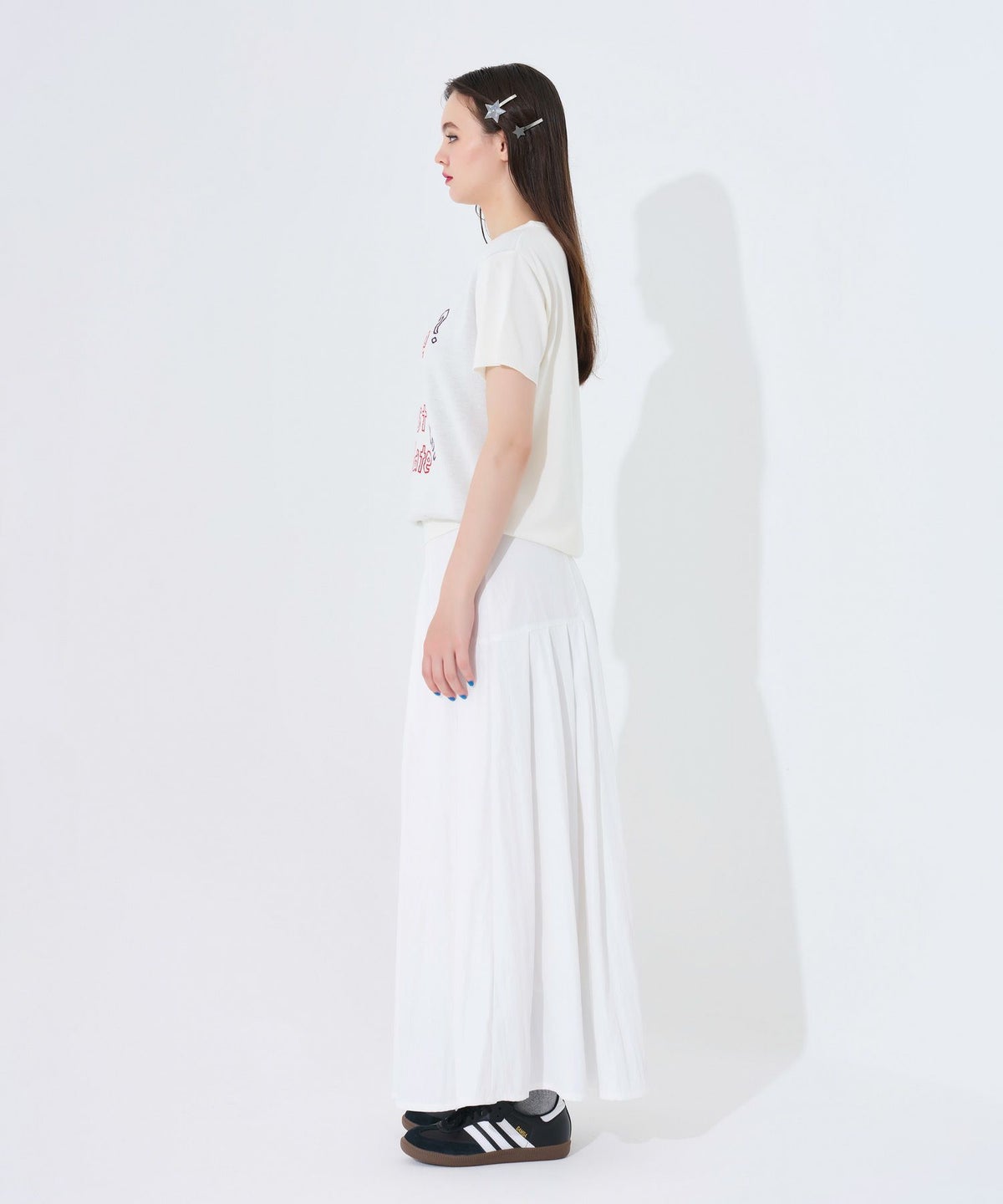 トップス/ニット/ジャガードニット/オリジナルイラスト/ブルー/レッド