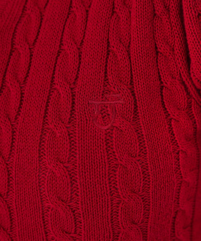 トップス/ニット/カーディガン/アイボリー/レッド