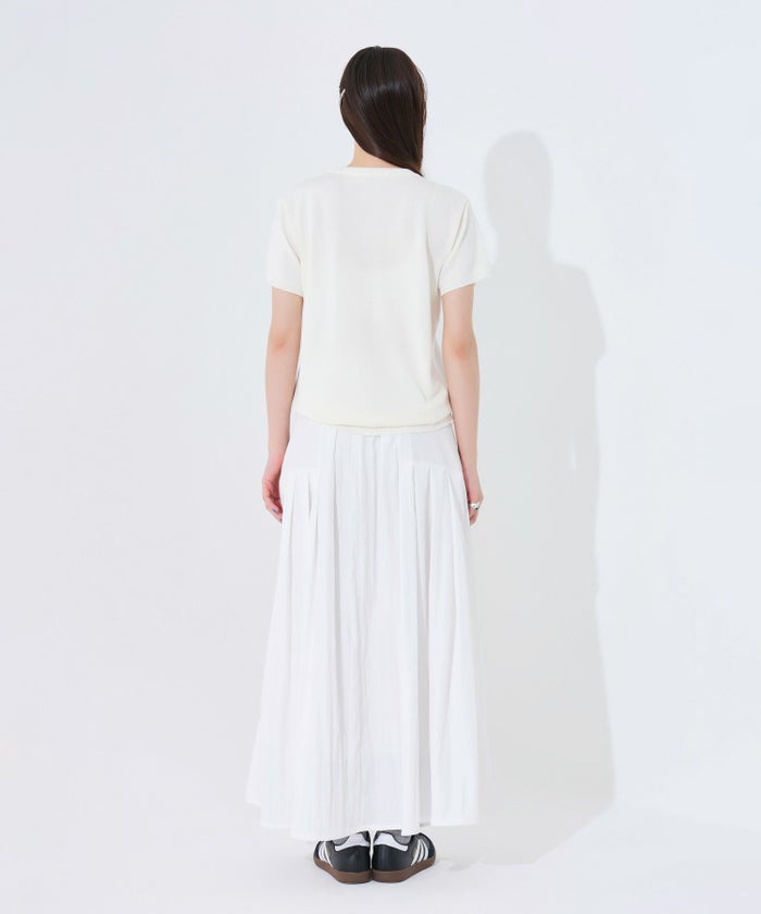 スカート/ロングスカート/フレアスカート/ホワイト/ピンク