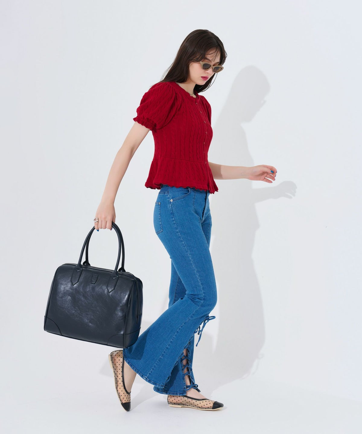 グッズ/バッグ/ボストンバッグ/グレー/ブラックネイビー