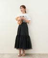 手洗い可/異素材/ギャザースカート/ふんわり/オールシーズン/大人可愛い/大人フェミニン