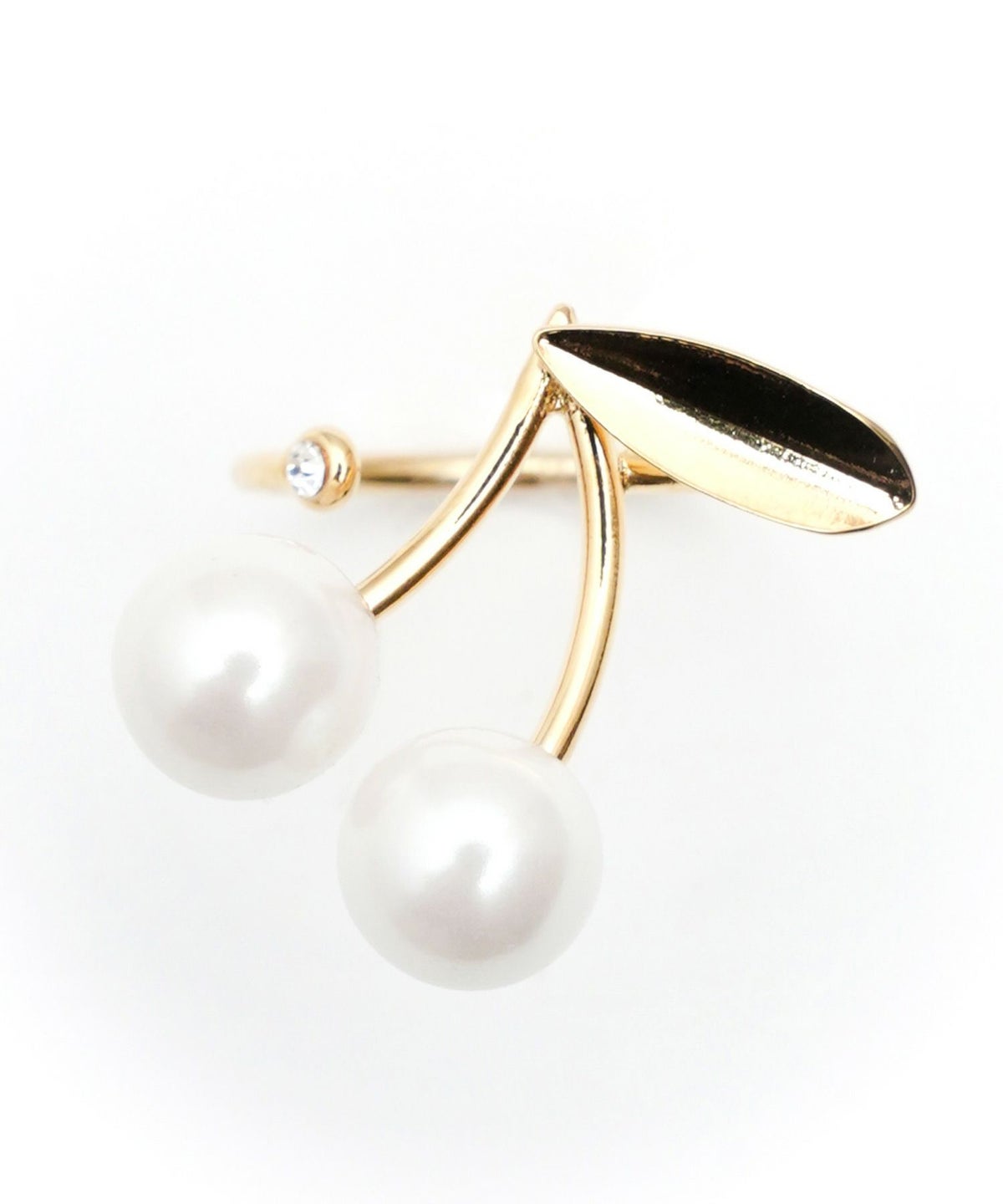 チェリー リング Cherry Ring 真鍮 プラパール クリスタル 大ぶり パール チェリー リング Cherry Ring （Liala）