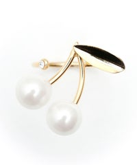 チェリー リング Cherry Ring 真鍮 プラパール クリスタル 大ぶり パール チェリー リング Cherry Ring （Liala）