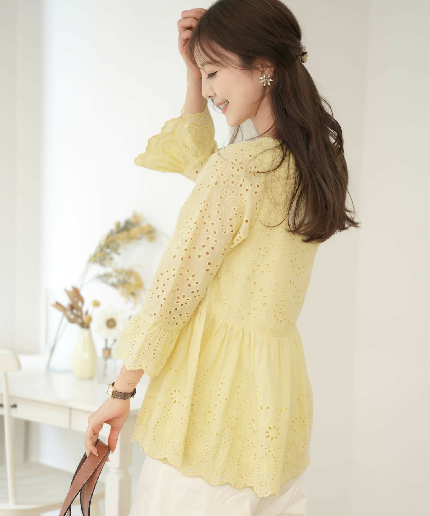 コットン レース チュニック ブラウス le reve vaniller 全3色