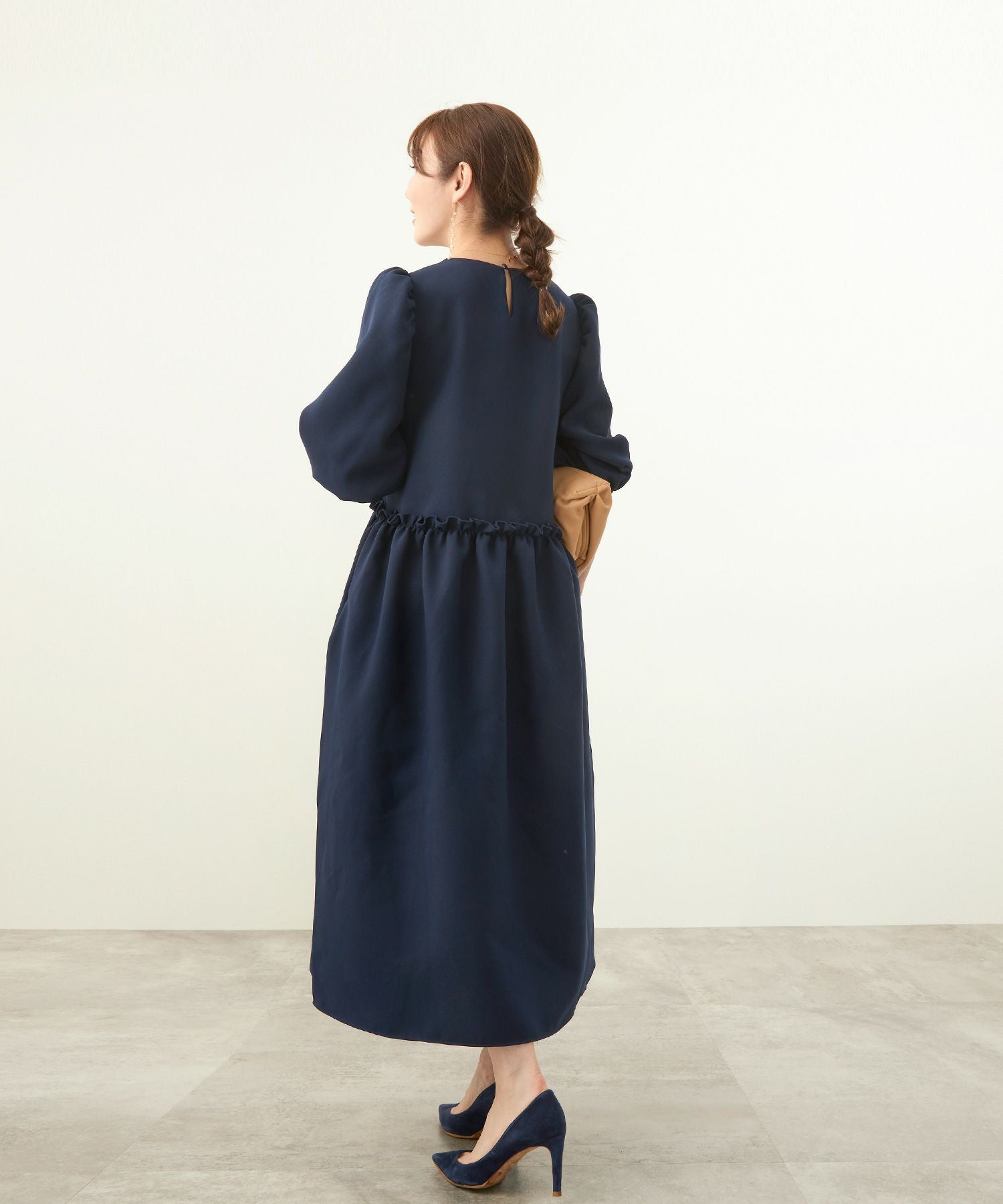 パフスリーブ フリル切り替え ワンピース Liala×PG 全4色｜lpg331-1761