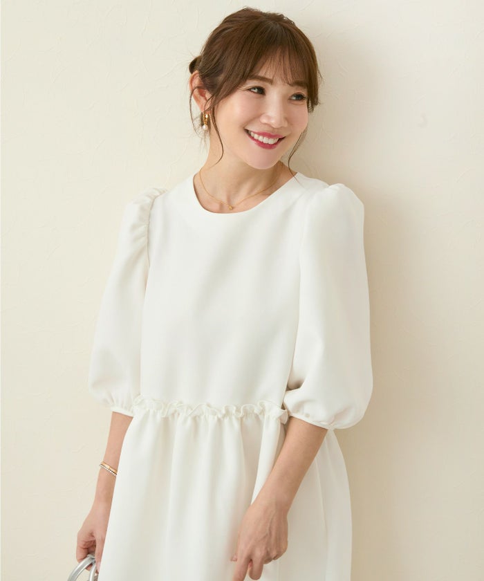 ワンピースレディースファッション服春白黒おしゃれかわいい半袖オーバーサイズきれいめカジュアルジョイントスペース