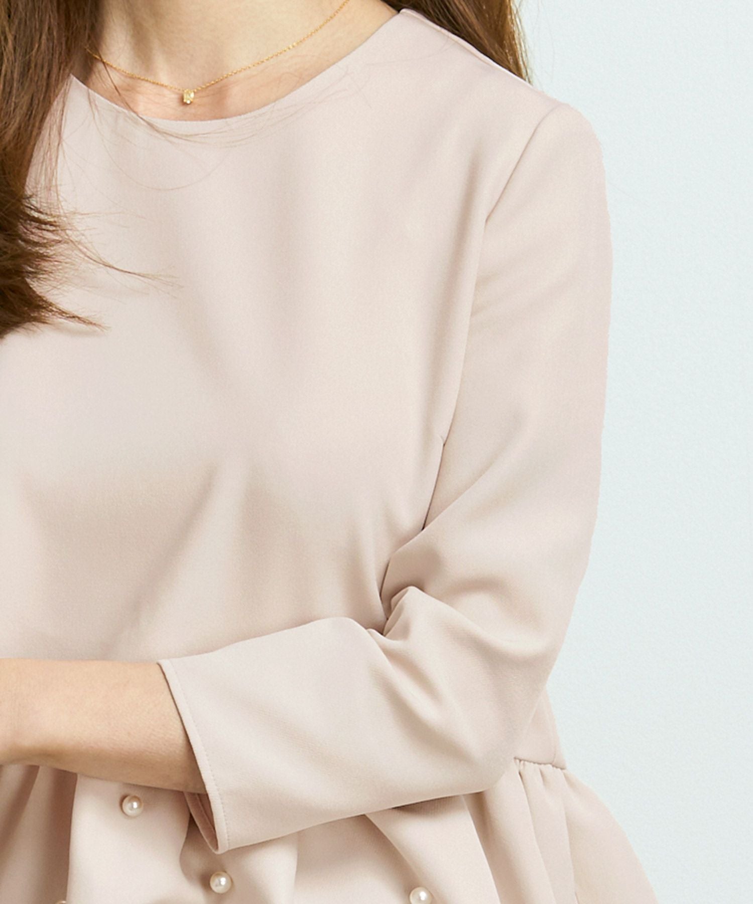 パール付き ペプラム ブラウス Liala×PG 全6色｜lpg831-1757【13】