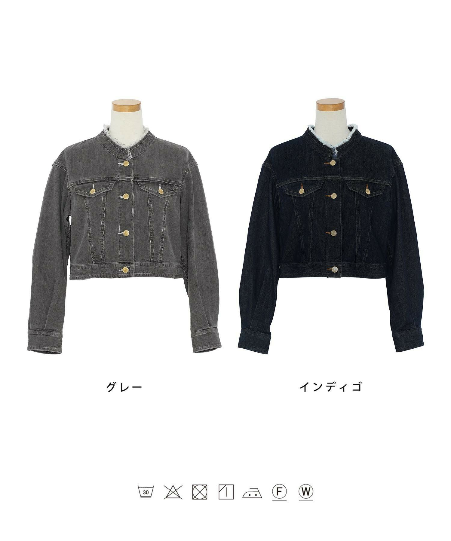ショート丈 デニム フリンジ ジャケット le reve vaniller 全2色
