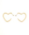 パール トリミング ハート フープ ピアス イヤリング Pearl Trimming Heart Hoop Pierce Earring