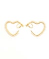 パール トリミング ハート フープ ピアス イヤリング Pearl Trimming Heart Hoop Pierce Earring