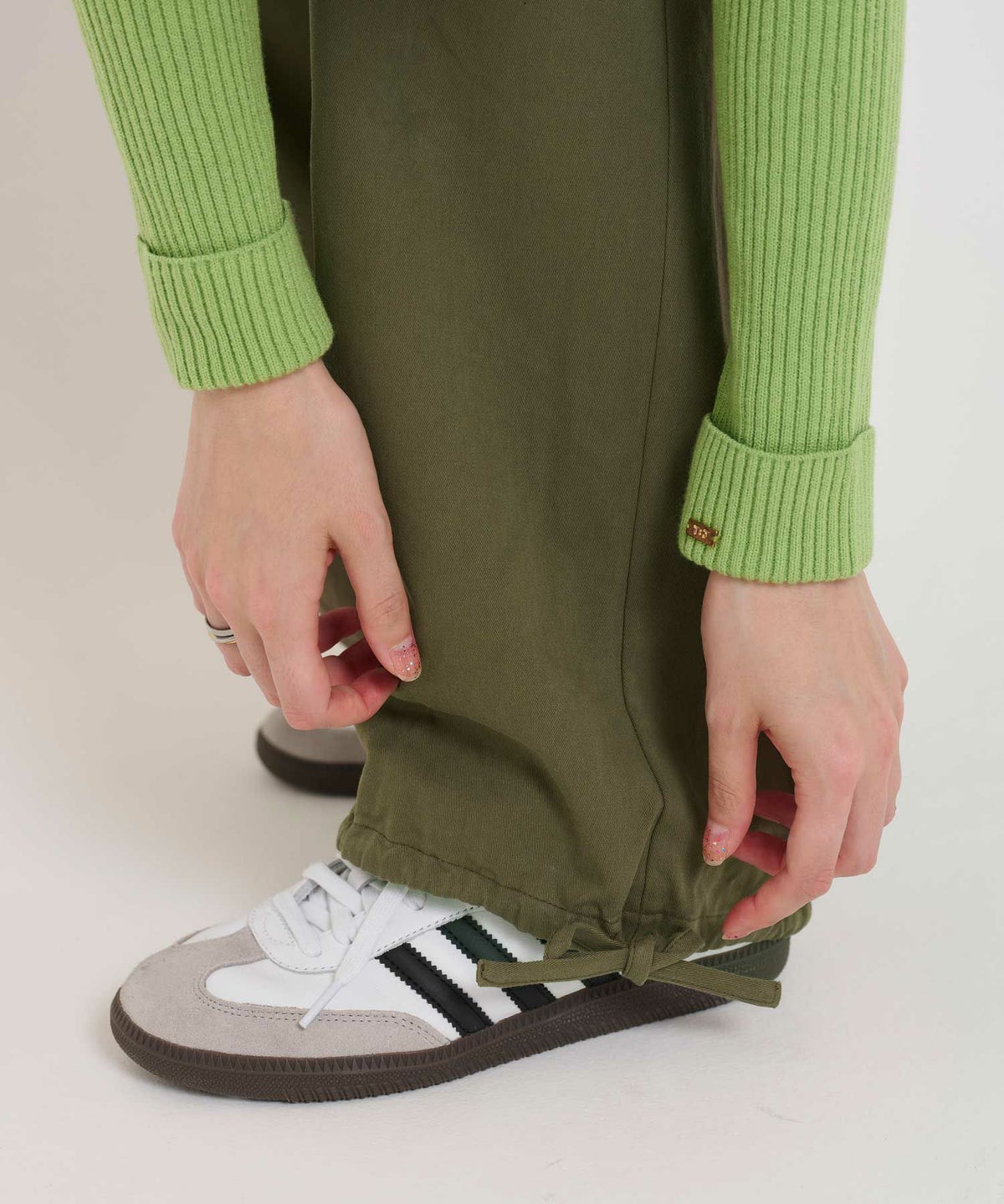 ボトムス/パンツ/ワイドパンツ/カーキ/ブラック