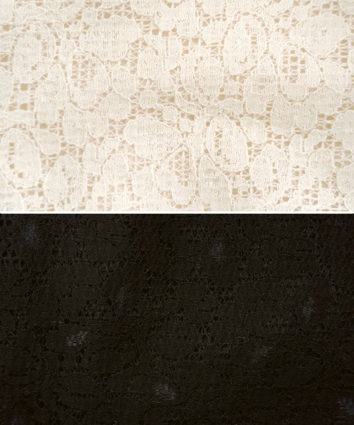 レディース/ワンピース/レース/配色/ドッキング/シャツ襟/シャツワンピース/前あき/ポケット/7分袖/長袖/上品/エレガント/フェミニン/春/夏/秋/オケージョン/きれいめ/パーティー/七五三/ライトベージュ/ピンク/ブラック