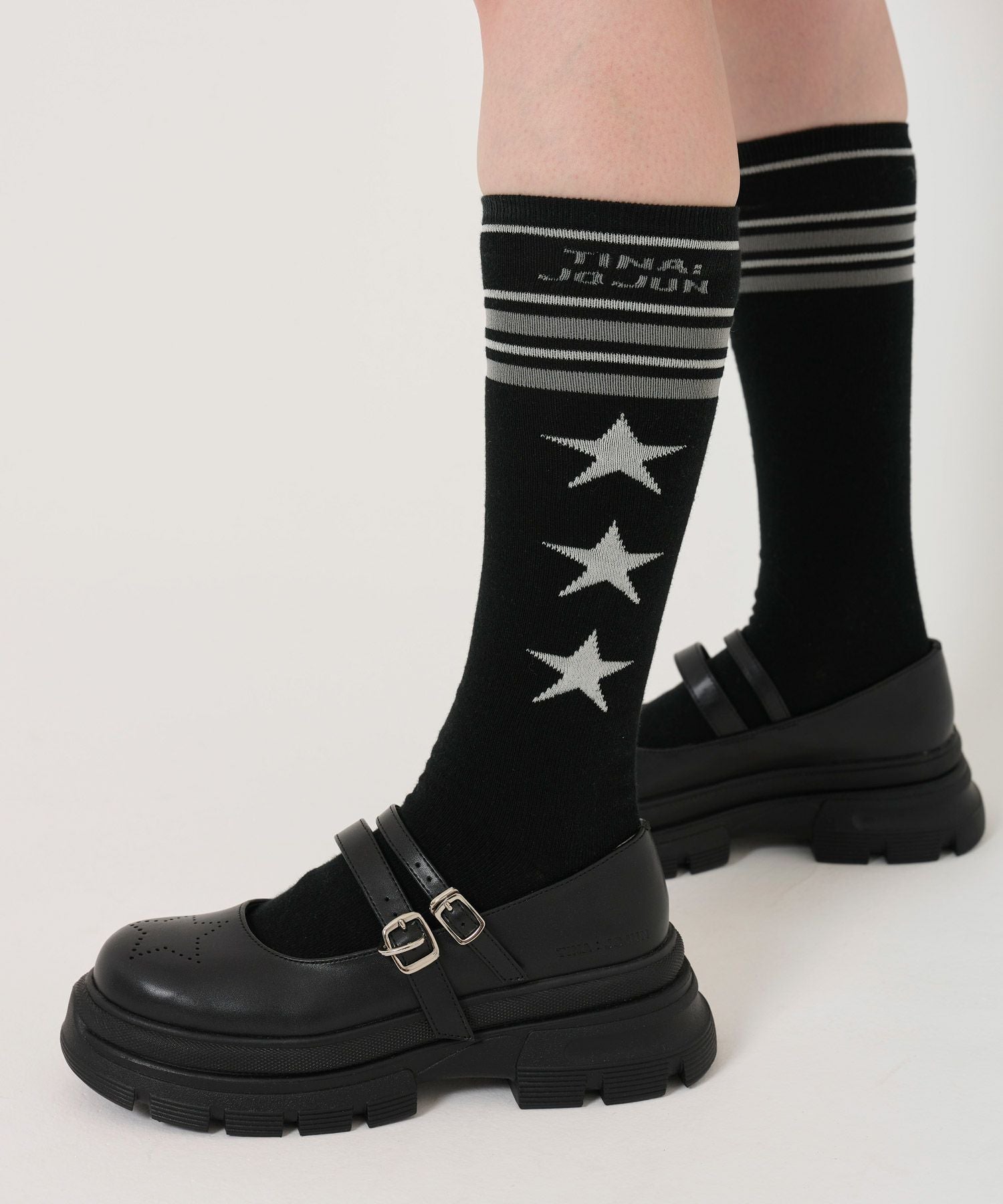 完売品TINA：JOJUN スター ダブルストラップローファー ブラック スター ダブルストラップローファー TINA：JOJUN 全2色｜tnj933-0709【4】