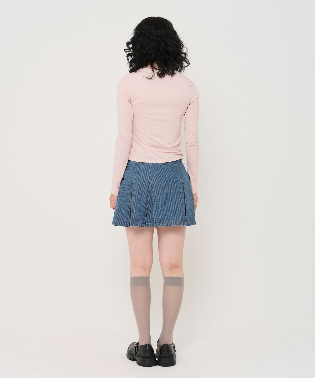 ボトムス/スカート/ヒッコリー/デニム/ミニスカート/サックス/インディゴ