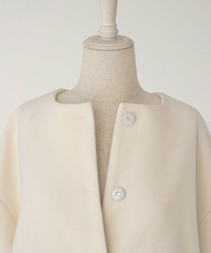 レディース/コート/アウター/エコファー/ファーコート/秋/冬/長袖/アイボリー/ブラック