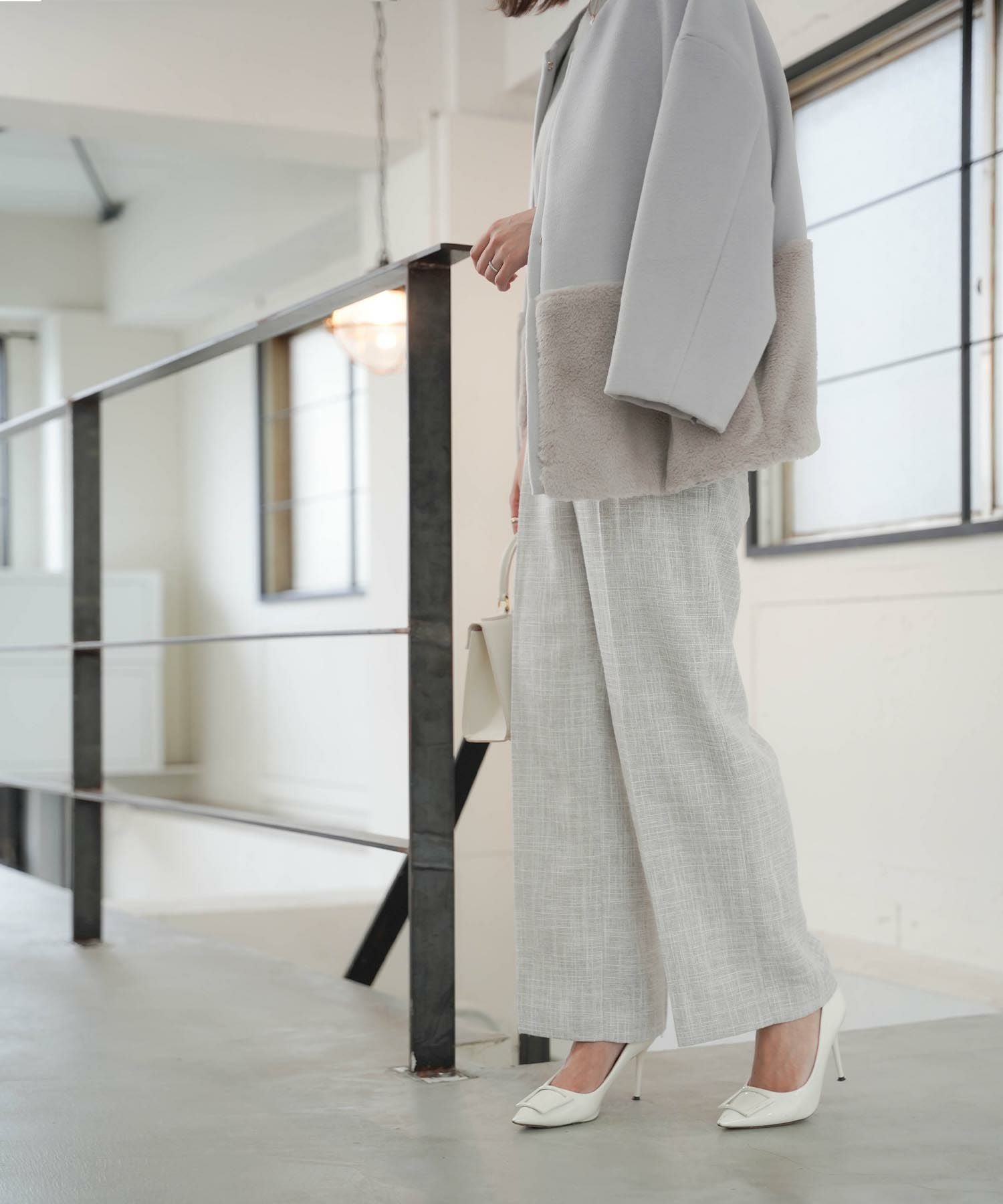 OUTLET-SALE エコファーコンビ ショート コート HUIT 全5色｜hit131