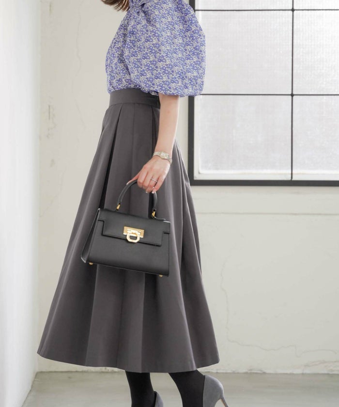 レディース/トップス/ブラウス/フリル/リボン/ボリュームスリーブ/リバティ/Aライン/春/夏/秋/5分袖/レッド/ブルー