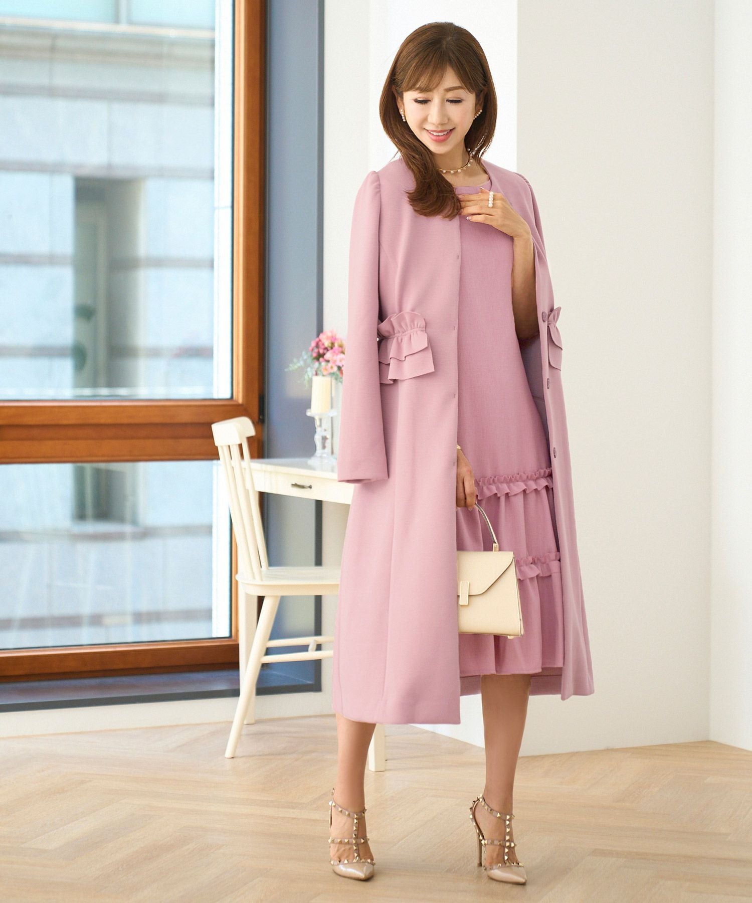 LastCollection-SALE ダブルフリルウエスト ダンボール コート Prima LastCollection-SALE ダブルフリルウエスト ダンボール コート Prima