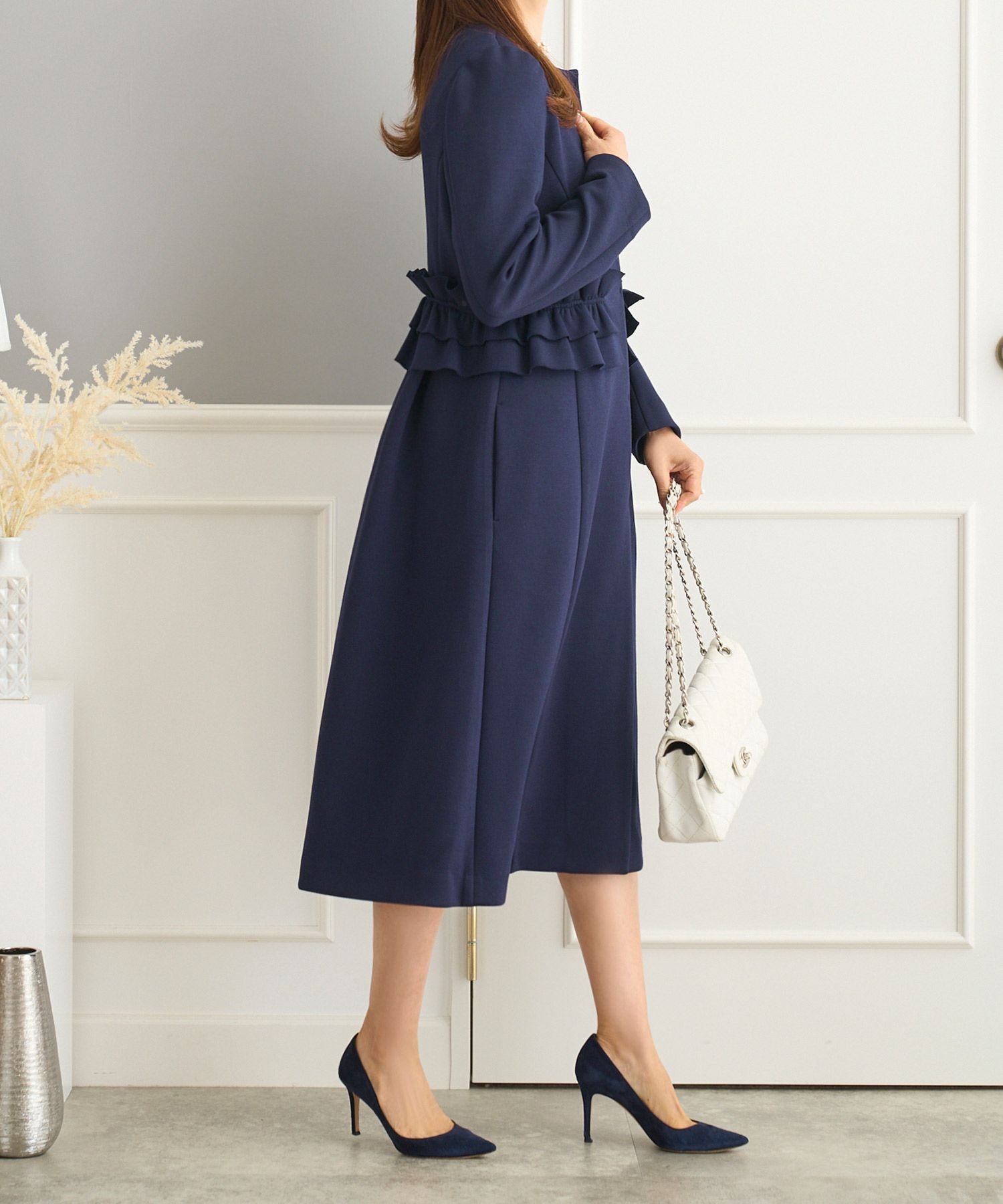 OUTLET-SALE ダブルフリルウエスト ダンボール コート Prima Scherrer