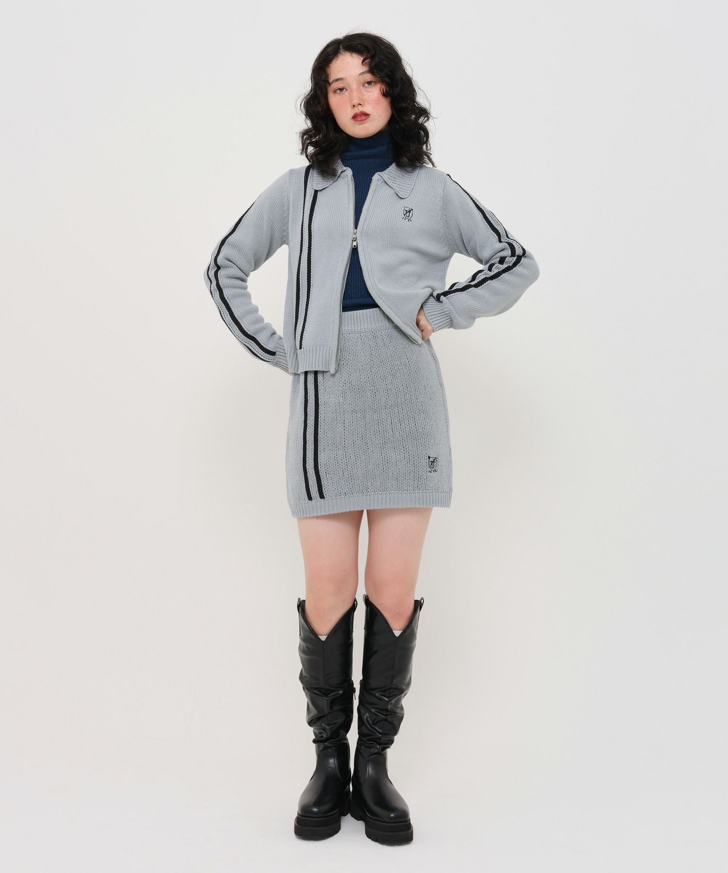 tina jojun ジップアップコンパクトブルゾン ジャケット ジップアップ ニットジャケット TINA：JOJUN 全2色｜tnj431-0720【4】