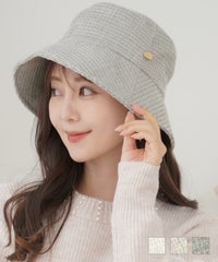 バケットハット ツイード 秋 冬 春 夏 オールシーズン 日焼け 日よけ カジュアル エレガント 上品 お出かけ 公園 運動会 ホワイト サックス グレー ミックス vaniller オリジナル チャーム付き ツイード バケットハット le reve vaniller