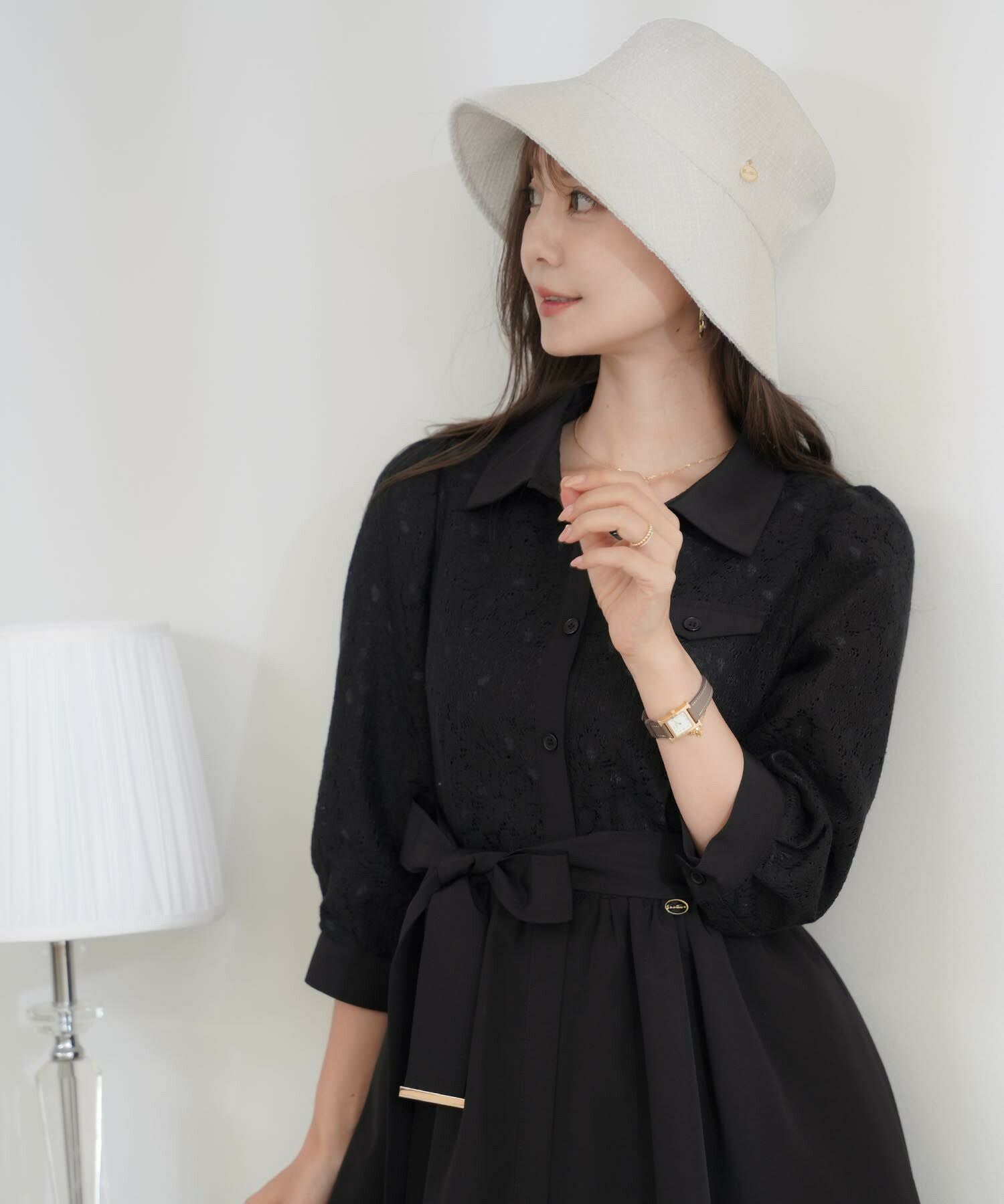 OUTLET-SALE vaniller オリジナル チャーム付き ツイード バケット