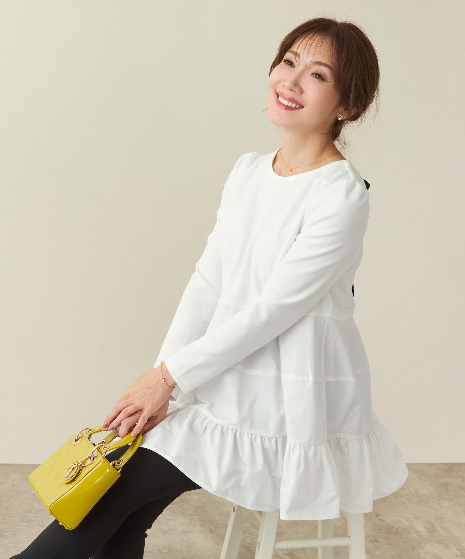 TIME-SALE ティアード ブラウス プルオーバー 長袖 Liala×PG 全4色