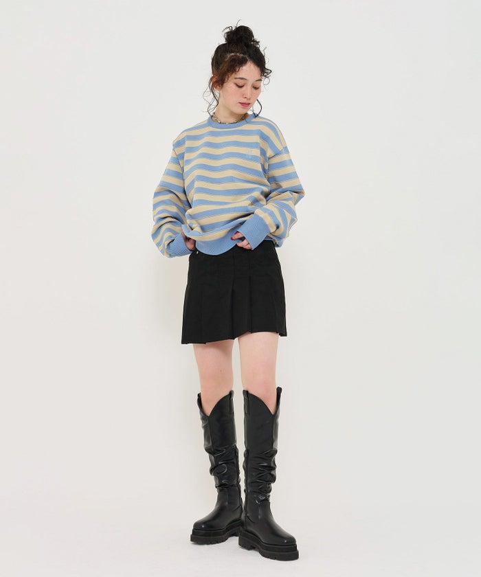 トップス/ボーダー/ポリ/プルオーバー