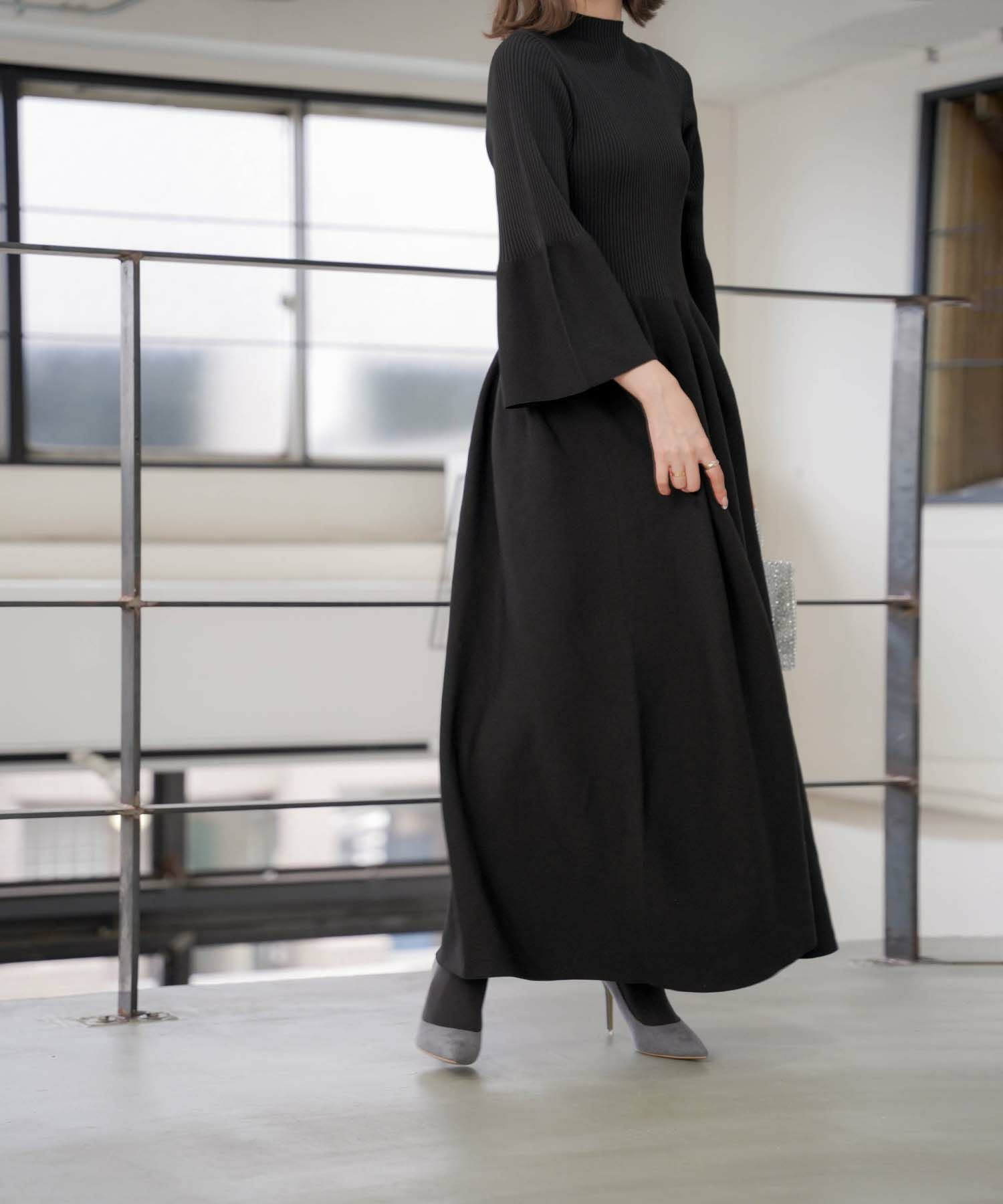 TIME-SALE ホールガーメント ニット ロング ワンピース HUIT 全6色